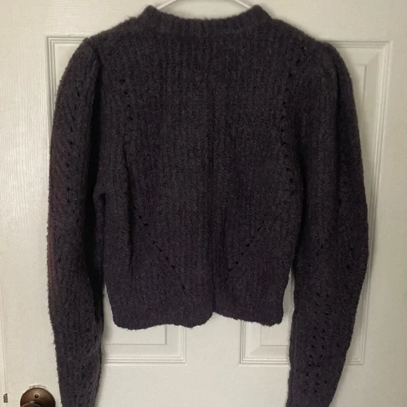 Ulla Johnson Dark Gray/Purple Crew Neck Alpaca Sweater Size M - Picture 4 of 4